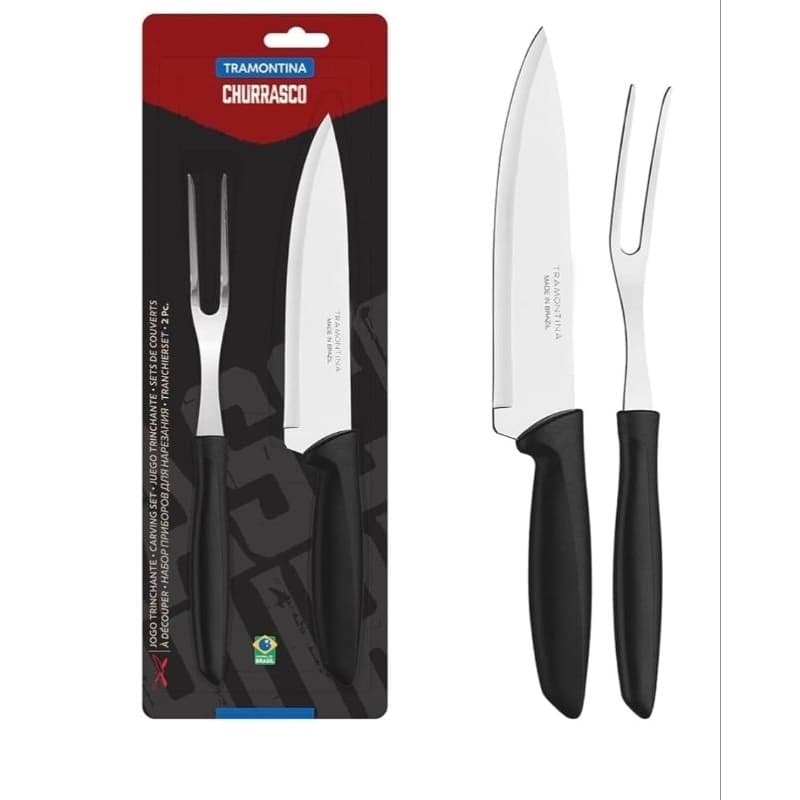 KIT CHURRASCO 2 PEÇAS GARFO,FACA TRAMONTINA,CHURRASCO