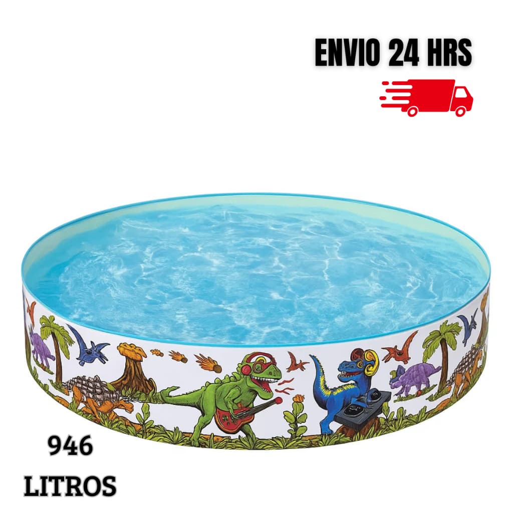 Piscina Infantil 946 Litros Redonda Semirrígida Dino Mar