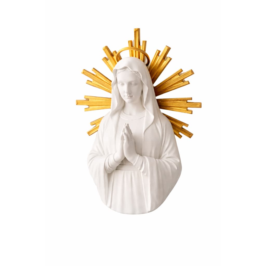 Imagem Nossa Senhora Escultura Decorativa Halo Dourado