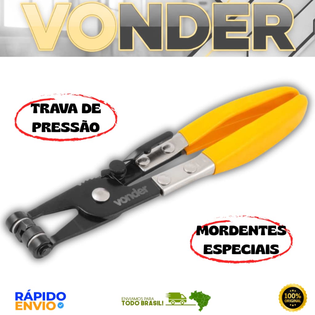 Alicate Para Abraçadeira Elástica Trava De Pressão 9'' Vonder Resistente Oferta Premium Original Top
