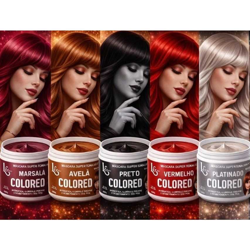 Máscara Capilar Super Tonalizante Colored -L&Beauty Cosméticos 250g
