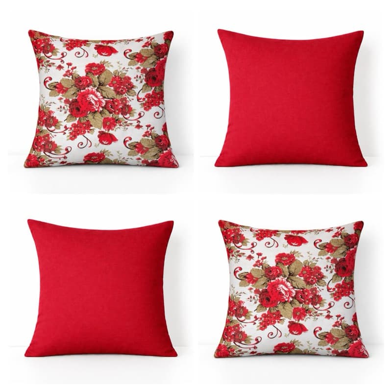 4 capas de almofadas luxuosas 45 x45 de gorgurinho e poliéster, Decorativa de Luxo