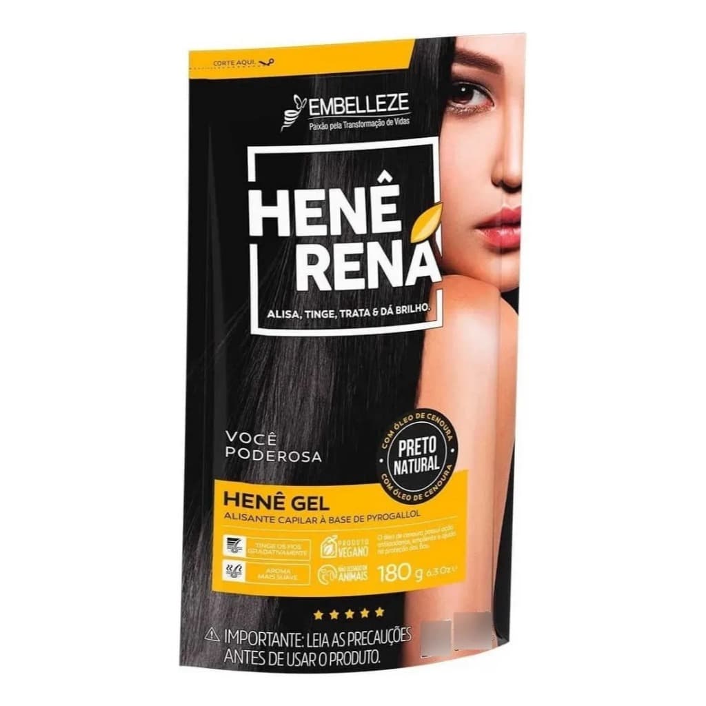 Alisante Henê Rená Preto Natural Pouch 180g
