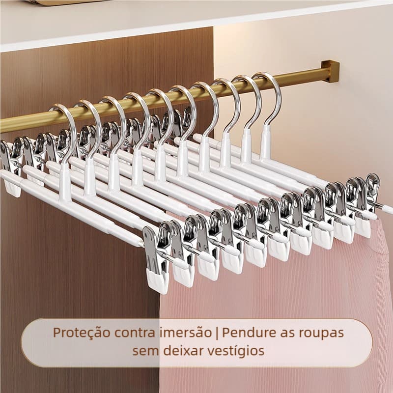 10-30pcs Cabide de Clipe Metal Cromado Premium, Ideal para Saias, Calças, Bermudas e Vestidos