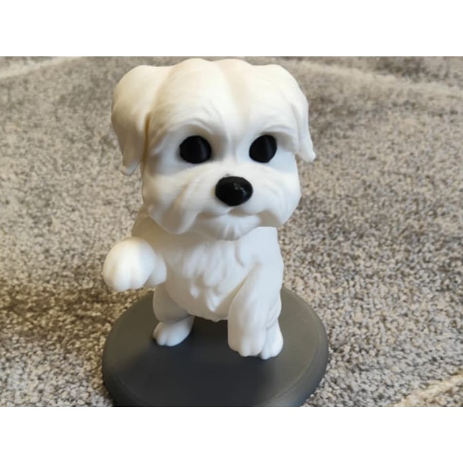 Miniatura Fofa do Cachorro Maltês Estatueta Decorativa Colecionável
