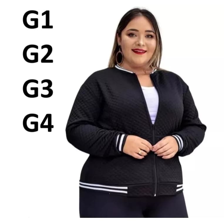 Jaqueta Bomber Plus Size Casaco Blusa Feminina Com Ziper Inverno Super Oferta