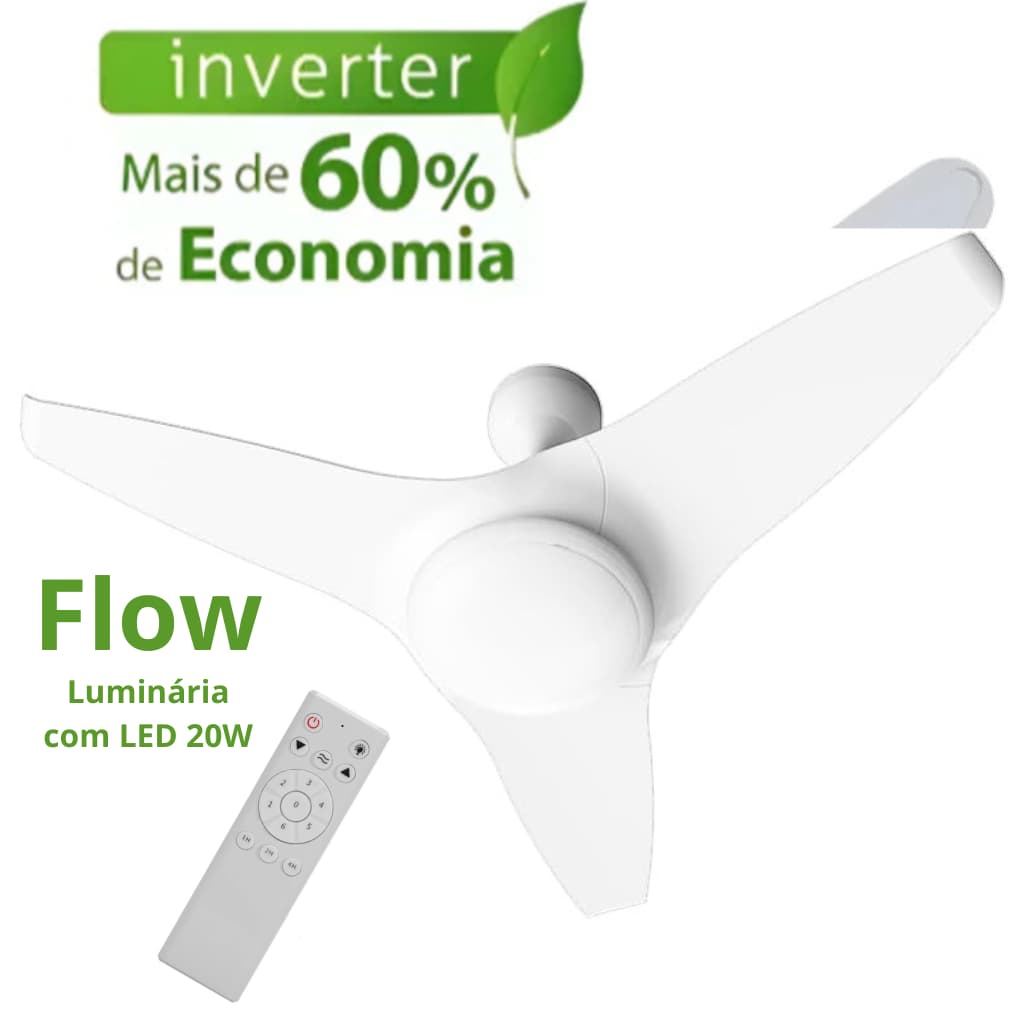 Ventilador Teto Ventisol bivolt com controle remoto LED