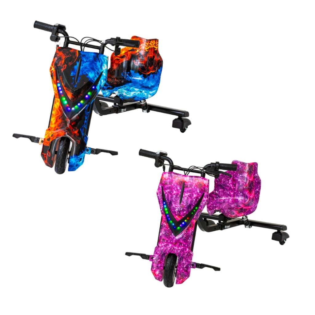 Kit 2 Triciclos Elétricos Drift 350W Adulto Infantil 3 Velocidades Motorizado Bluetooth