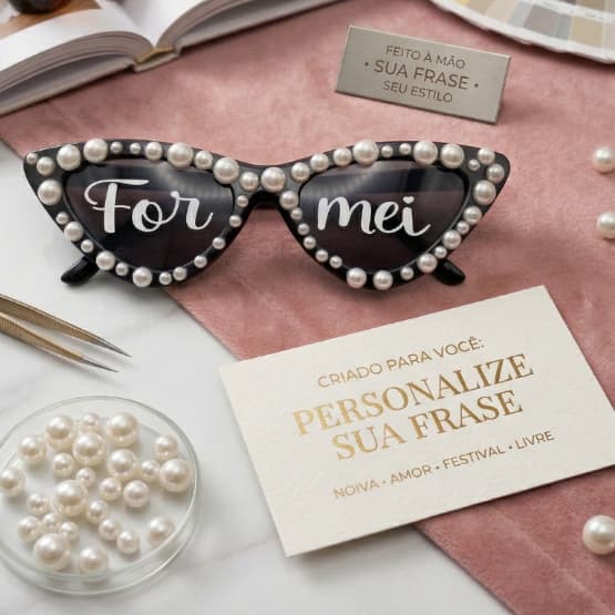 Óculos Pérola Strass Formei Para Formatura Personalizado Frases Casamento Aniversário Festa Balada Retro