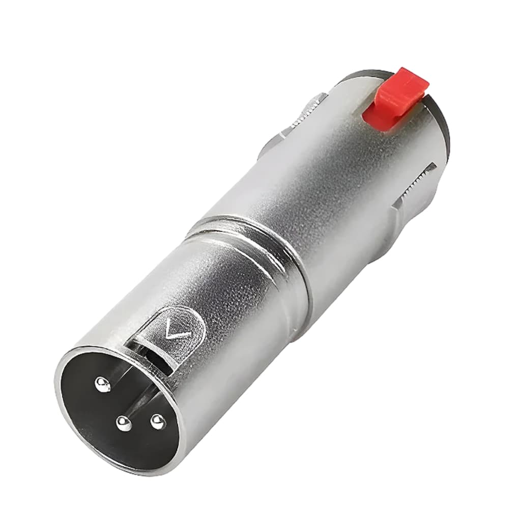 Adaptador Emenda Canon Xlr MACHO p/ Jack P10 Fêmea Com Trava Conector Plug Cannon Macho P/ J10 Fêmea
