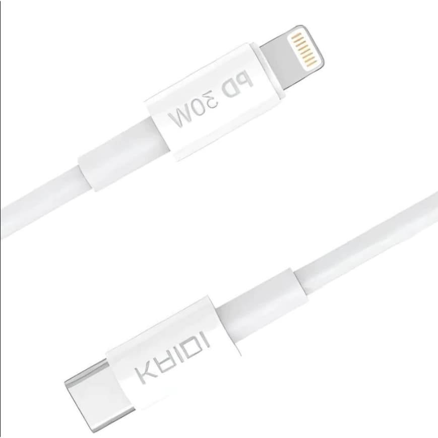 Cabo de Dados de 2 metros Carregador KAIDI Carregamento Rápido PD 60W C/tipo-C ou 30W Lightning CABO DE 2 METROS