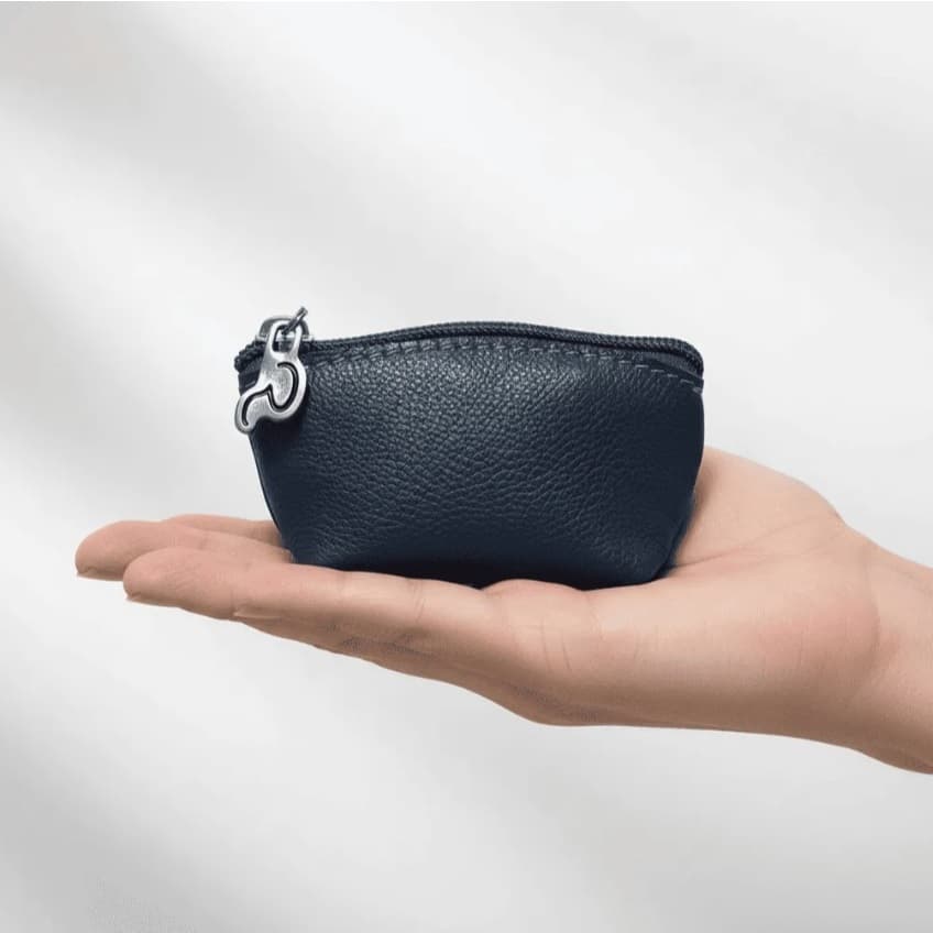 Porta Moedas Pequeno De Couro Legítimo Com Puxador Premium
