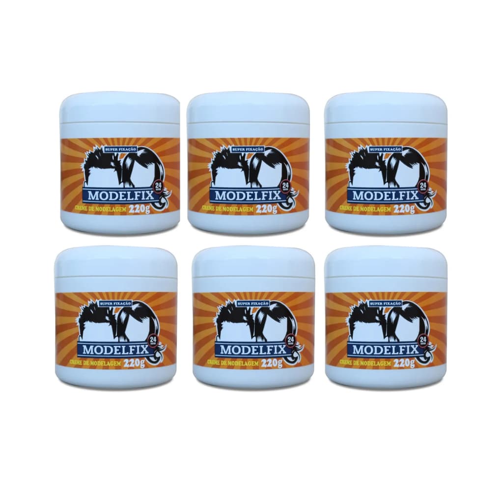 Creme de Modelagem Modelfix Super Fixação 220gr kit com 6 unidades