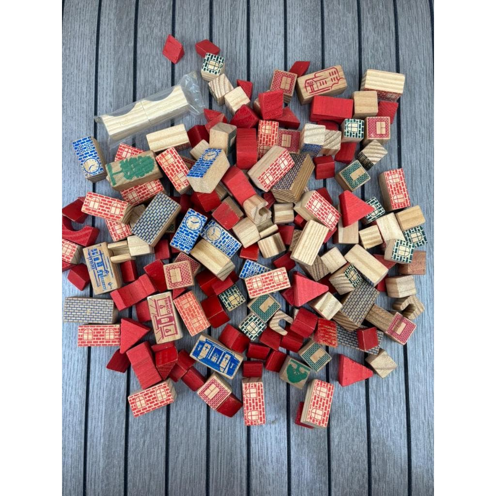kit Blocos De Montar Castelinhos Cidades Em Madeira