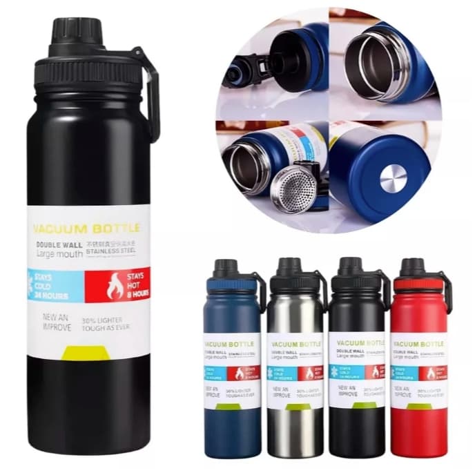 Garrafa Térmica Aço Inoxidável 600-1000ml Quente & Frio Café Água Suco Corrida Envio Imediato