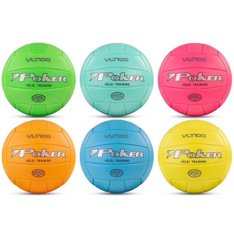 Bola Vôlei Poker Training VLT 100 Costurada PVC Soft + Peso e Tamanho Oficial