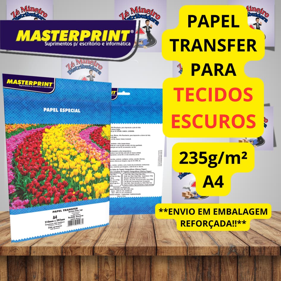 Papel Transfer Tecidos Escuros 235g A4 Masterprint
