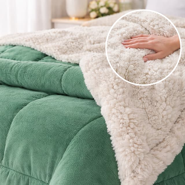 Coberdrom Casal Queen Sherpa Edredrom Pele de Carneiro 2,40m x 2,20m
