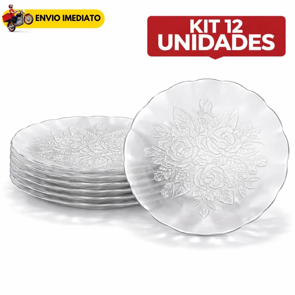 Jogo De Pratos Vidro Fundos Peças Em Vidro Transparente Para Almoço Jantar Sobremesa Decorado Mesa Posta