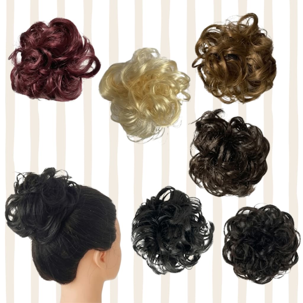 Aplique Cabelo Sintético Elástico Coque Grego Fibra Penteado Fashion Glamurosa