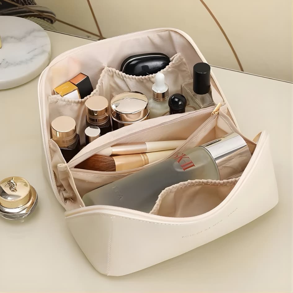 Bolsa Necessaire Organizador de Maquiagem Espaçosa Portátil Ideal para Viagem e Uso Diário
