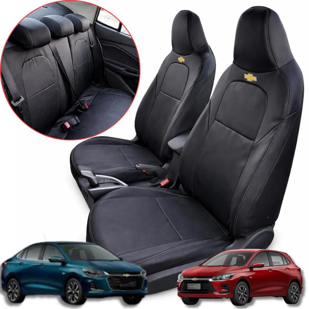 Capa De Banco Couro Automotivo Chevrolet Onix 2020 a 2026 Jogo Completo Sob Medida