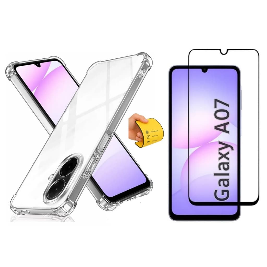 Capa Capinha e Película Fosca 9D Para Samsung Galaxy A07
