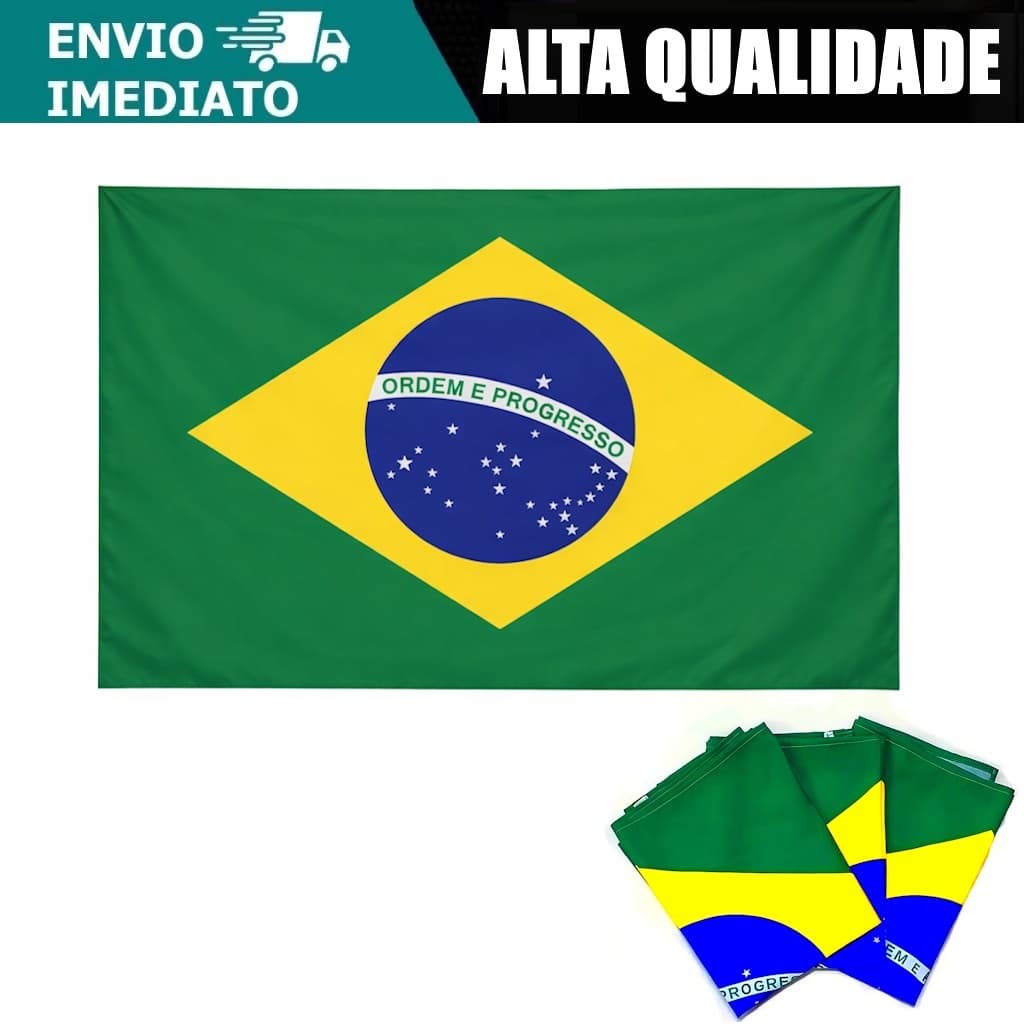 Bandeira Do Brasil Grande 90X150 Qualidade Premium Dupla Face Oficial Decorativa Copa Para Mastro