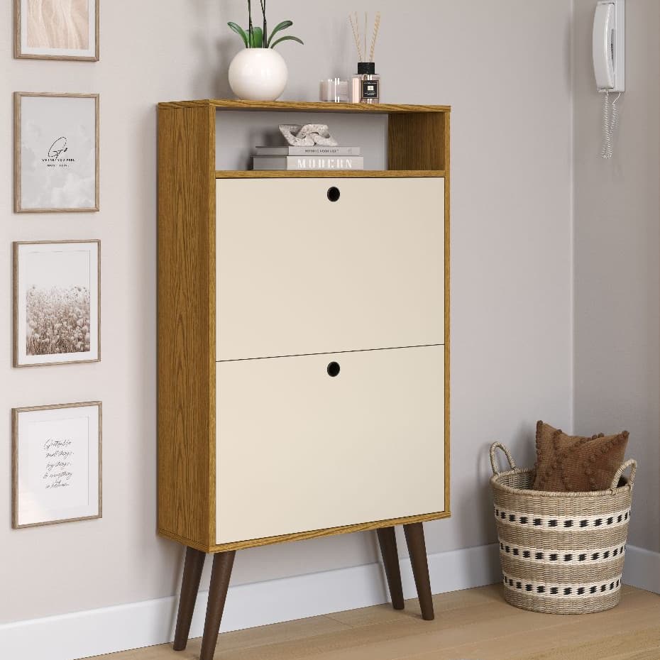 OFERTA Sapateira 2 Portas Organizadora Vertical Basculante Sapatos Casa Quarto Pés Palito PVC Cores