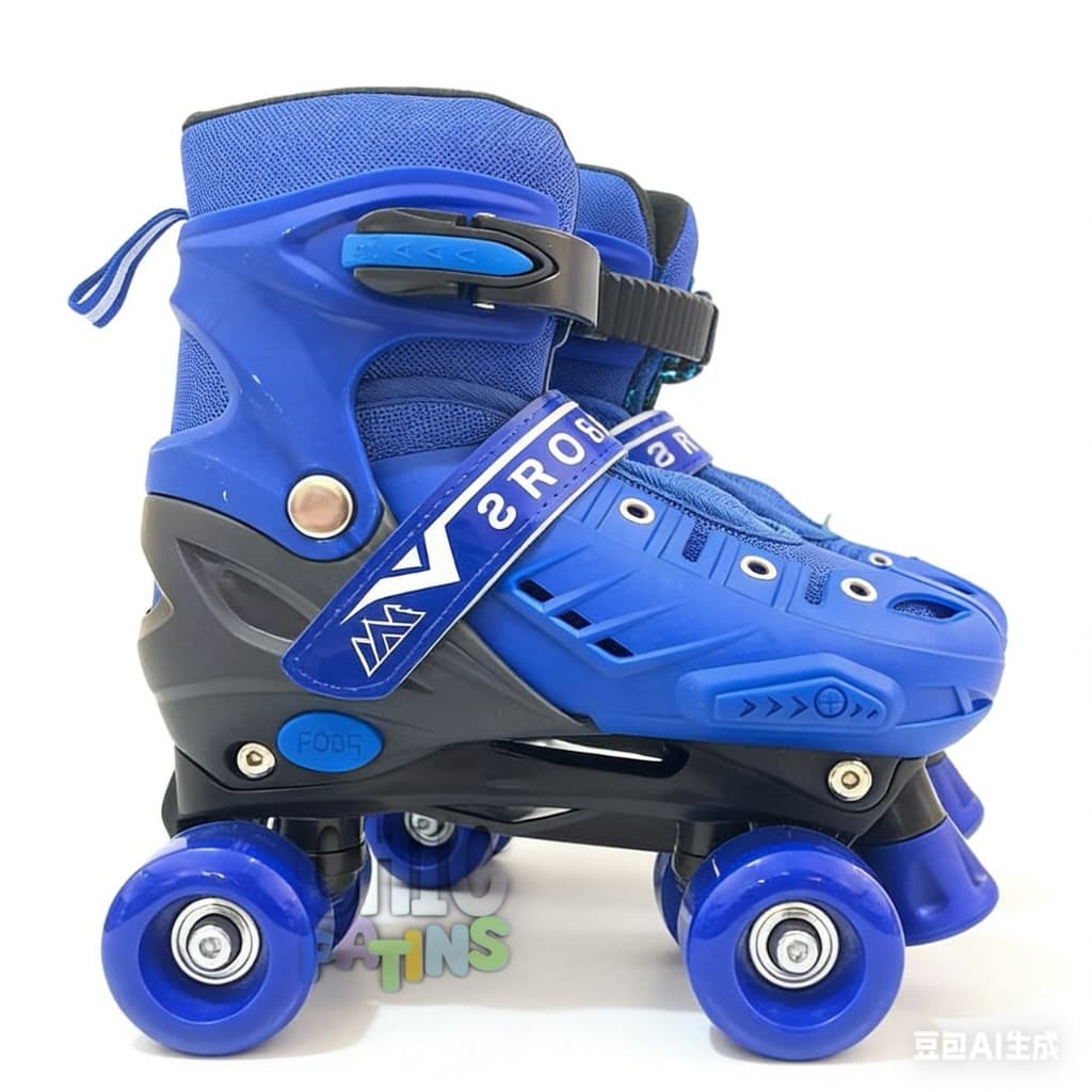 Patins Infantil 4 Rodas Azul Sem Luz Top Patins Com Kit Proteção Menina Menino Promoção