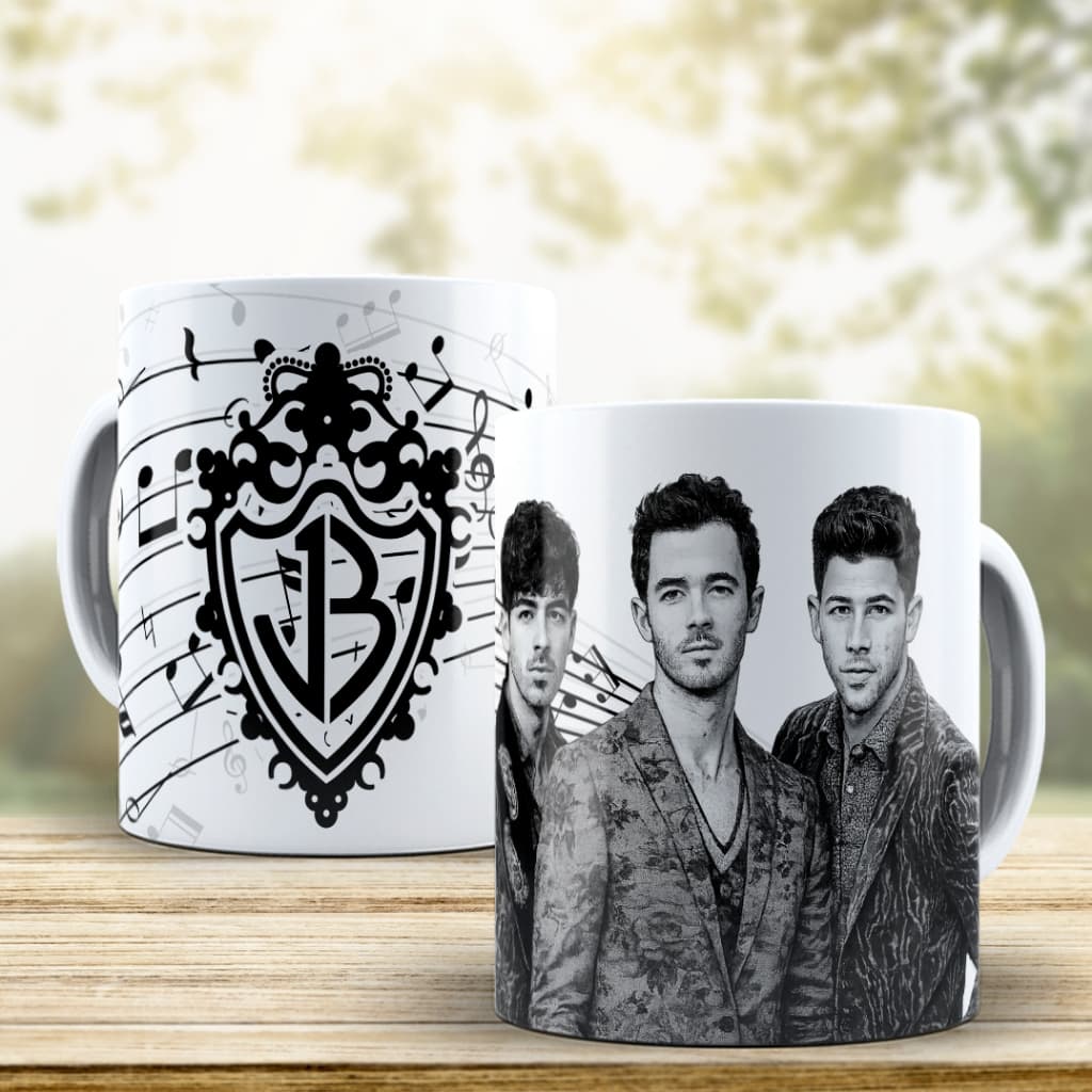 Caneca Porcelana Personalizada Jonas Brothers Nick Joe Kevin Happiness Begins