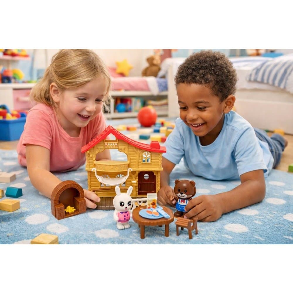 Brinquedo Infantil Conjunto Kit Animais Fazenda Selva 22 Peças com Acessórios