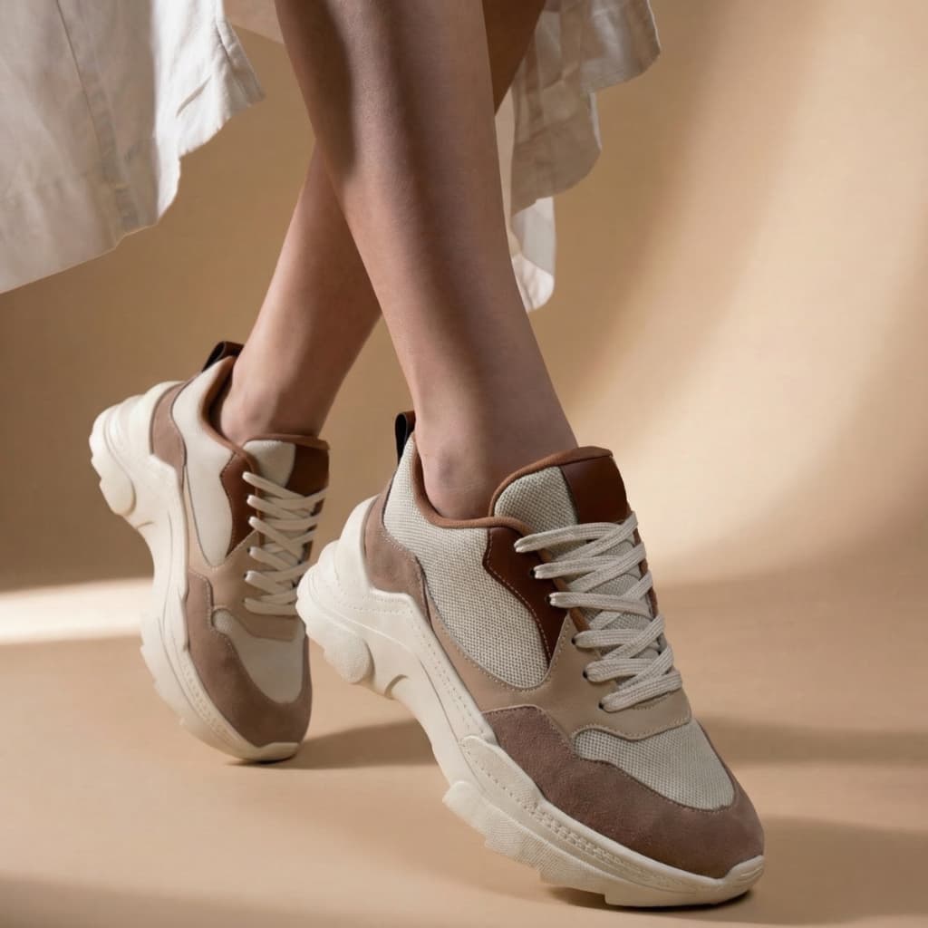 Tênis Feminino Plataforma Tratorada Estilo Sneaker Confortável e Leve
