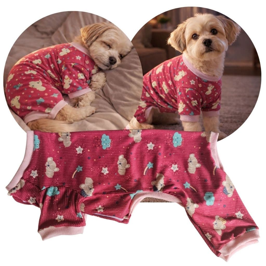 Pijama Cachorro Rosa 04 Roupa Roupinha Pijaminha Pet Cão Fêmea Camisola Anti Frio Inverno Pequeno
