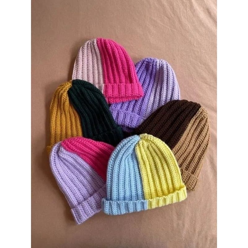 Gorro de Crochê - Touca de lã gorro de bebê feito a mão