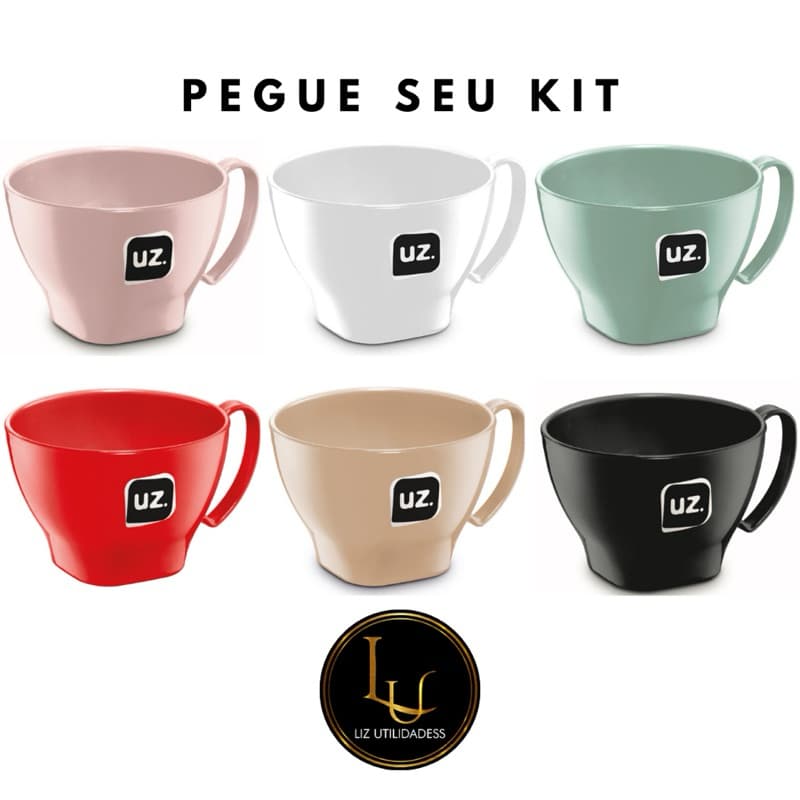 Kit cumbucas com 2, 4 ou 6. Avulsa Cumbuca Premium com Alça 500ml Para Sopas e Caldos, Cereais Coloridas UZ.