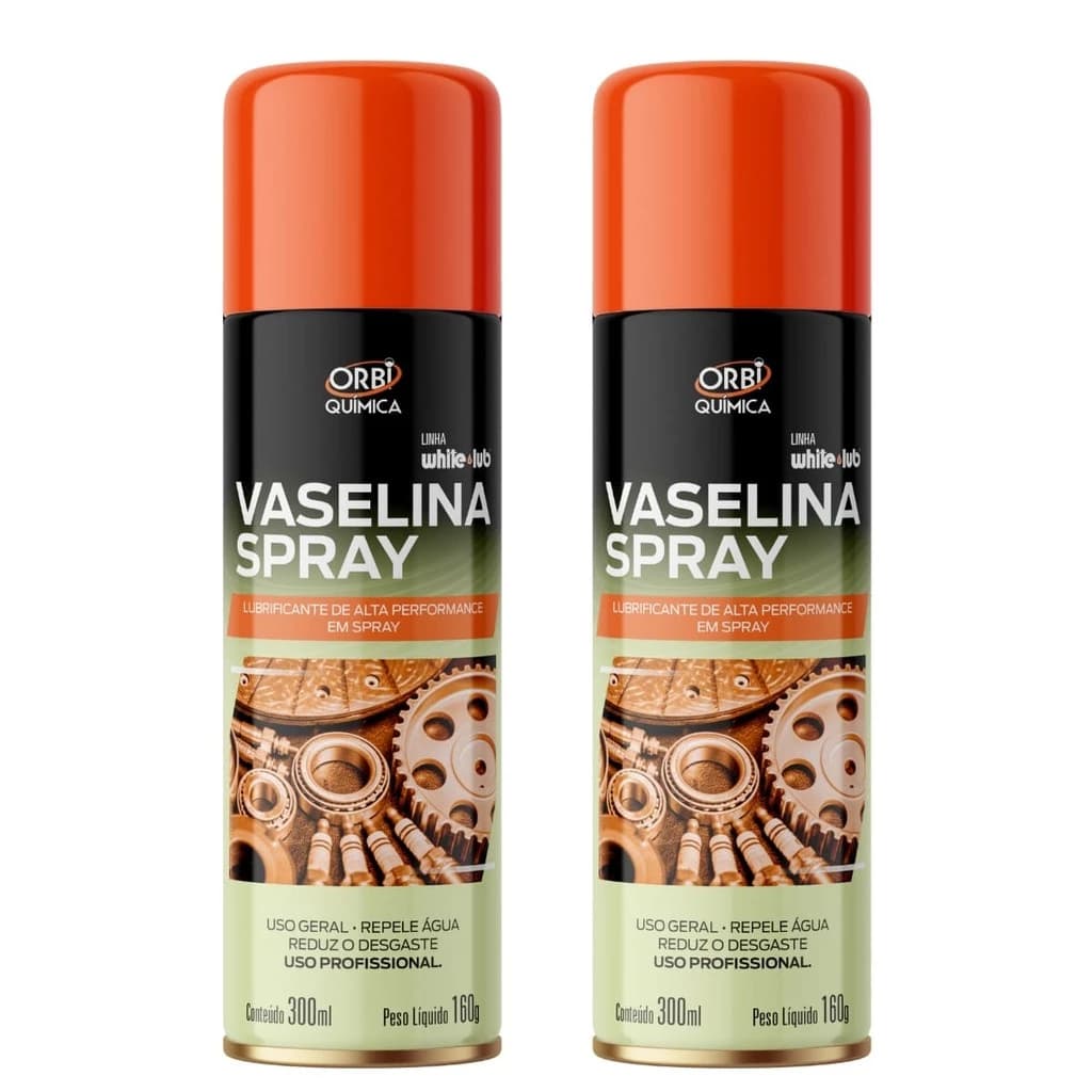 kit 2 Vaselina Liquida Spray Lubrificante Uso Geral Orbi 300ML Original