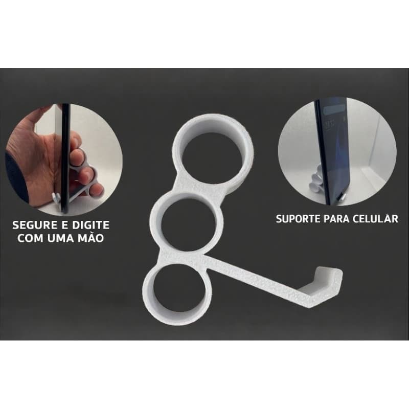 Suporte de Celular para Dedos – Apoio Ergonômico para Segurar e Digitar com Uma Mão Suporte de Mesa