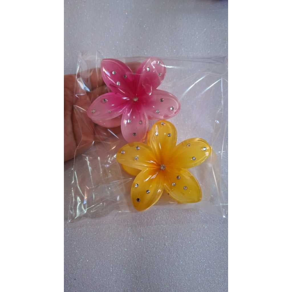 Kit com 2 Presilha de Flor com Brilho Cores variadas