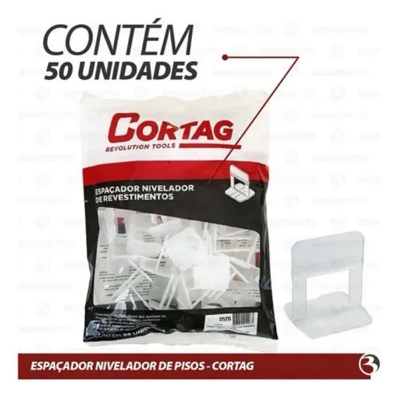 Espaçador Nivelador Cortag C/50 para Porcelanato e Piso – Sistema de Nivelamento Profissional
