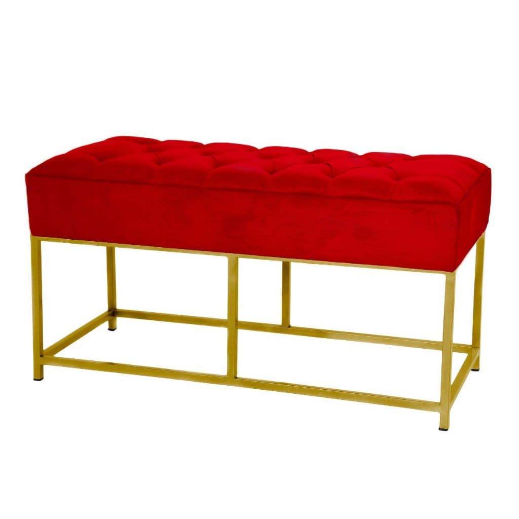 Puff Recamier Banco Retangular 80x40 Decoraçao Quarto Escritorio Banqueta Ferro Penteadeira
