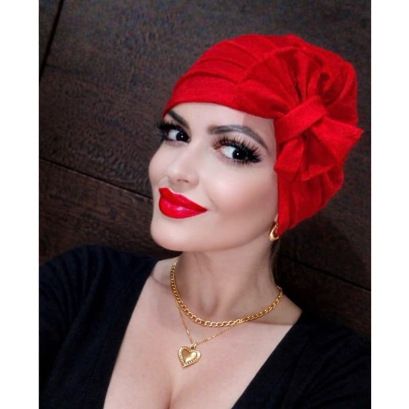 TURBANTE “LUCIANA” com LAÇO LATERAL/QUIMIOTERAPIA/ONCOLÓGICOS/ALOPECIA/JUDIAS/MUÇULMANAS/CANDOMBLÉ/UMBANDA