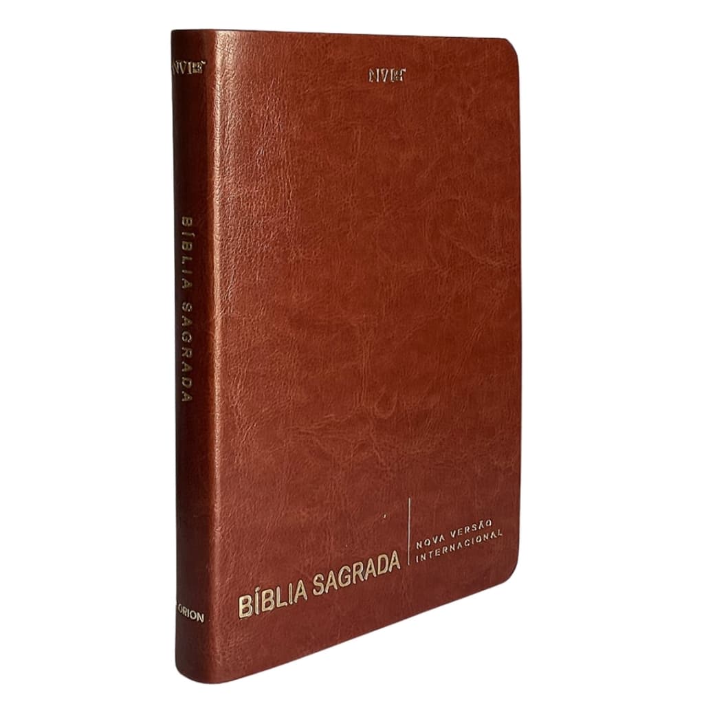 Bíblia Sagrada Slim Capa Marrom Nvi Luxo Vontade de Deus Fé Amor Proposito