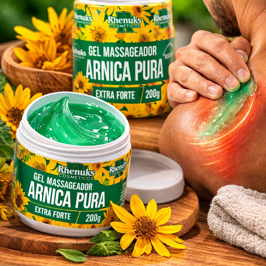 Gel de Massagem Arnica Pura 200g - Refrescância e Conforto com Relaxamento e Alivio