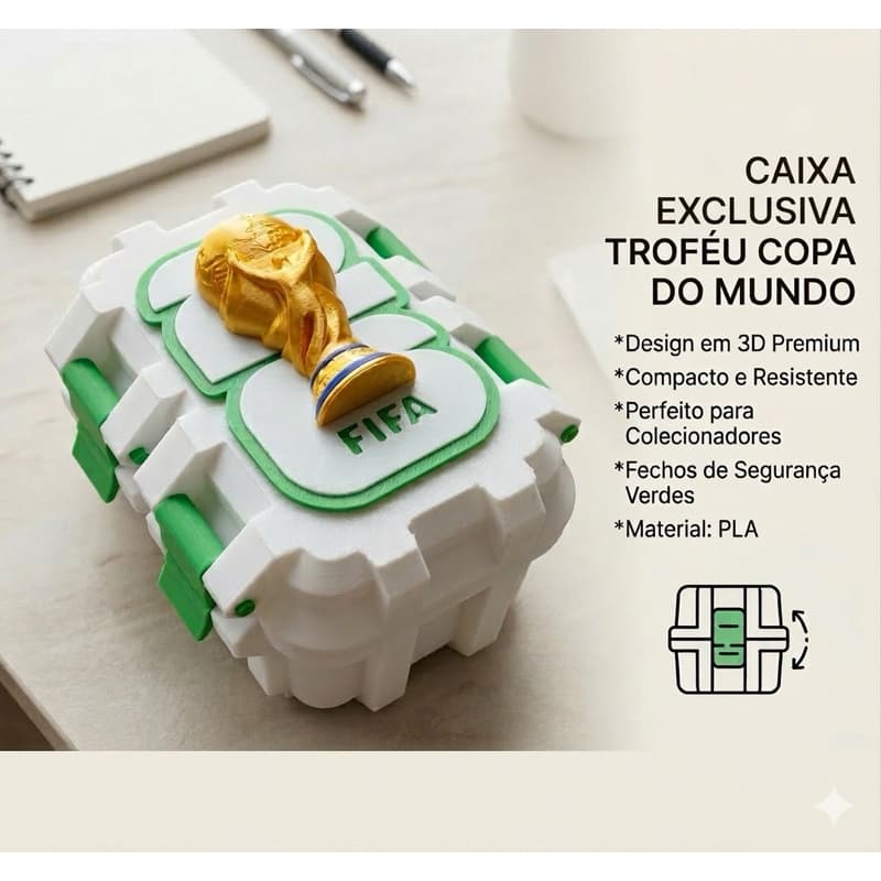 Caixa Organizadora para Figurinhas da Copa | Porta Cards Futebol | Colecionador