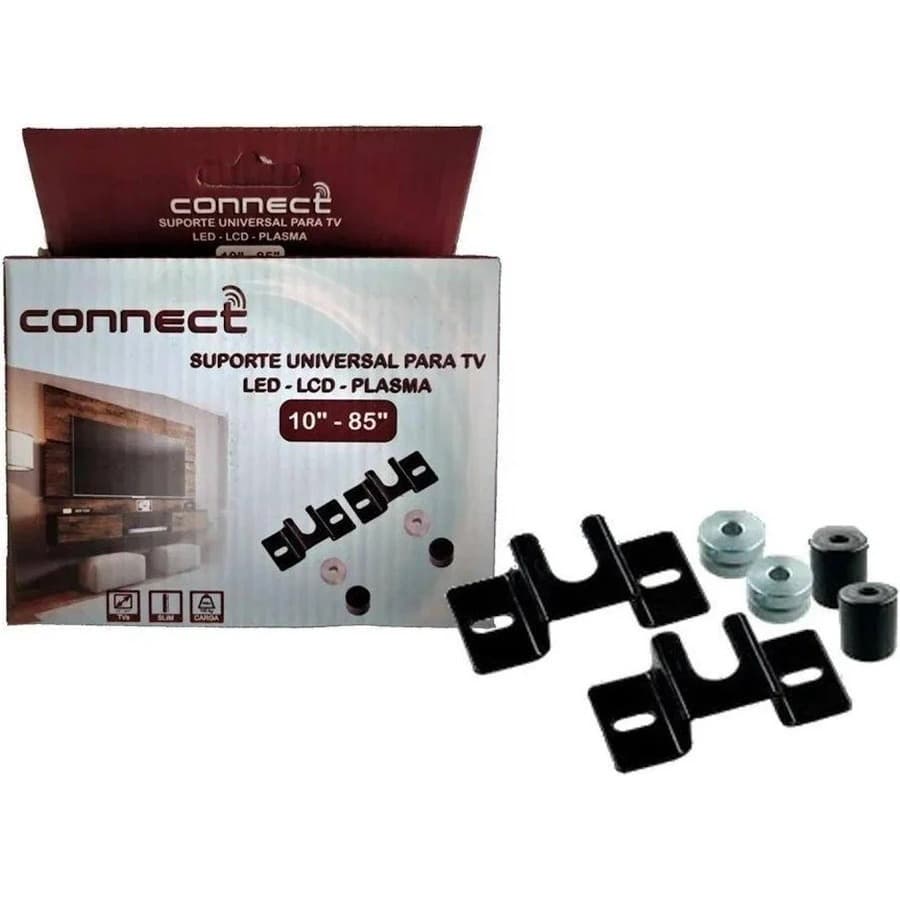 Suporte Universal de TV Connect – Reforçado em Aço – Para Telas de 10" a 85" – Suporta até 100kg