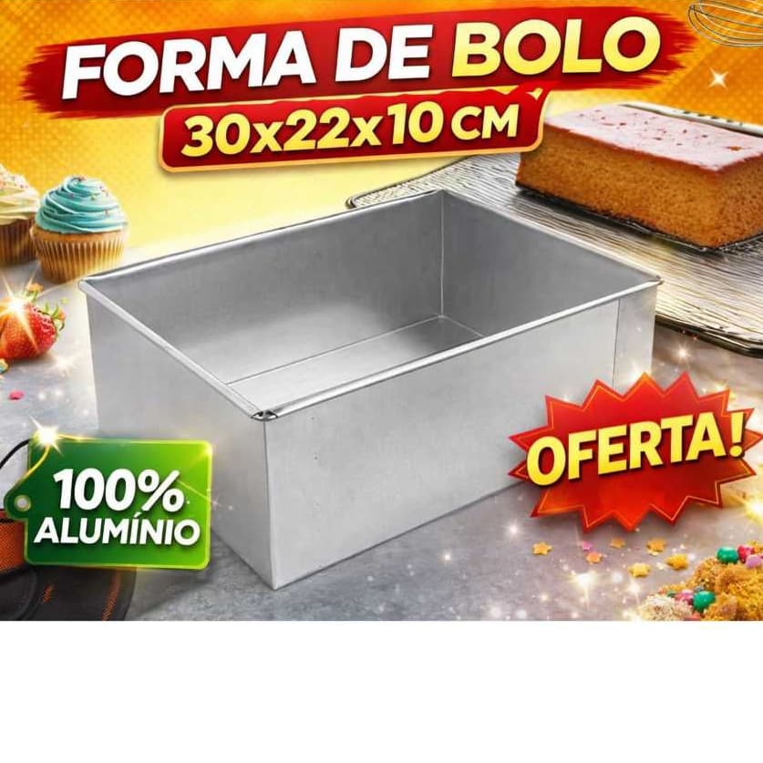 Forma de Bolo 30x22x10 Formas Conjunto Bolo Retangular Assadeira de Alumínio Formas