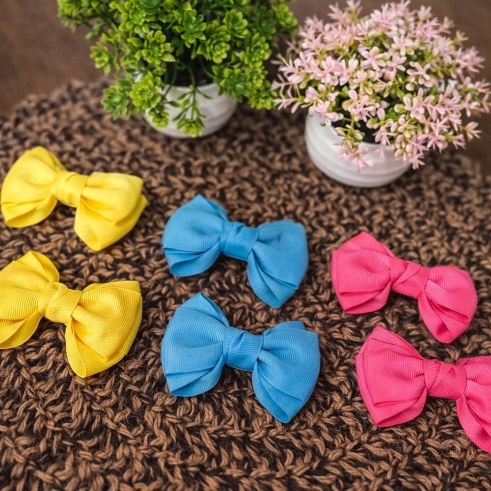 Laço boutique  Infantil Duplo em Gorgurão – Kit com 2 Unidades - duplinha charmosa