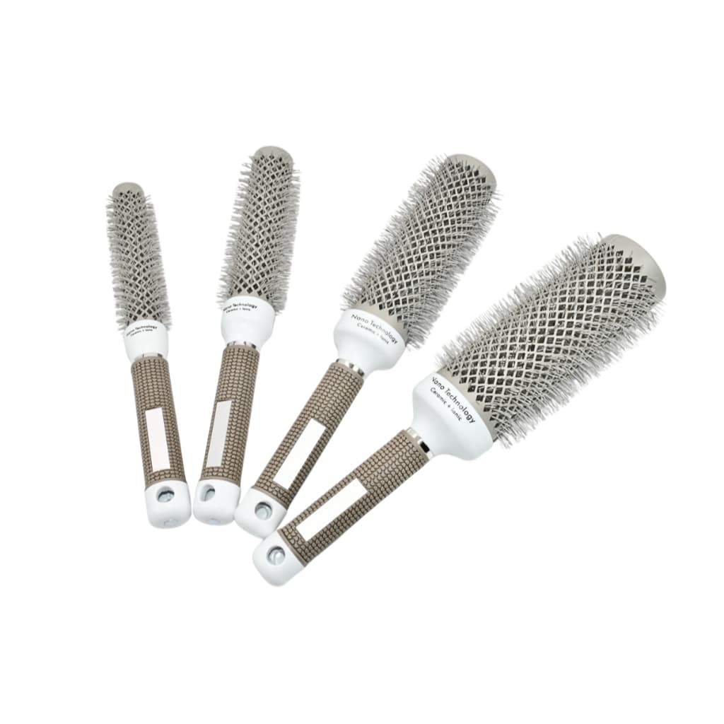 Escova Redonda Térmica Longa Profissional Vazada Para Escovar Cabelo 30cm Maior Área de Contato