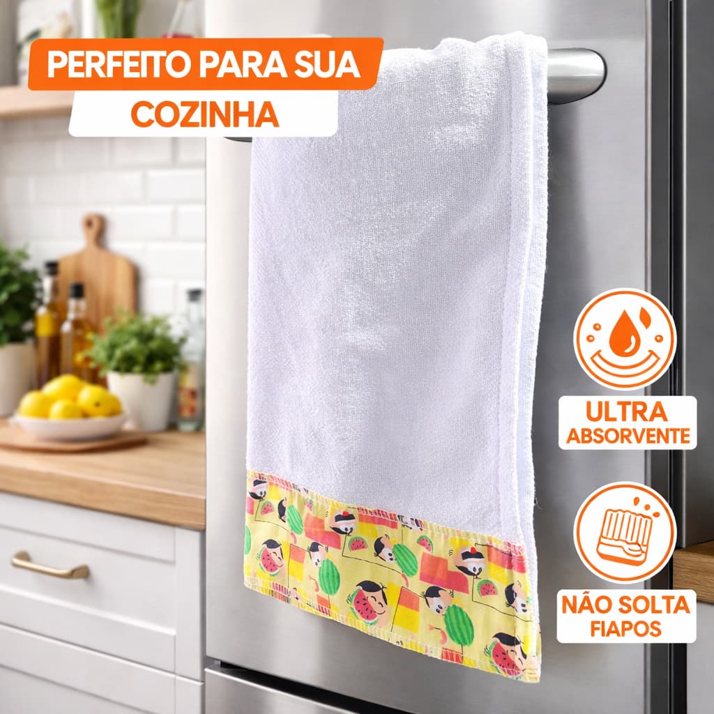 Kit 5 Panos De Prato Personagem Turma Da Monica Nostalgia Gibi Edição limitada